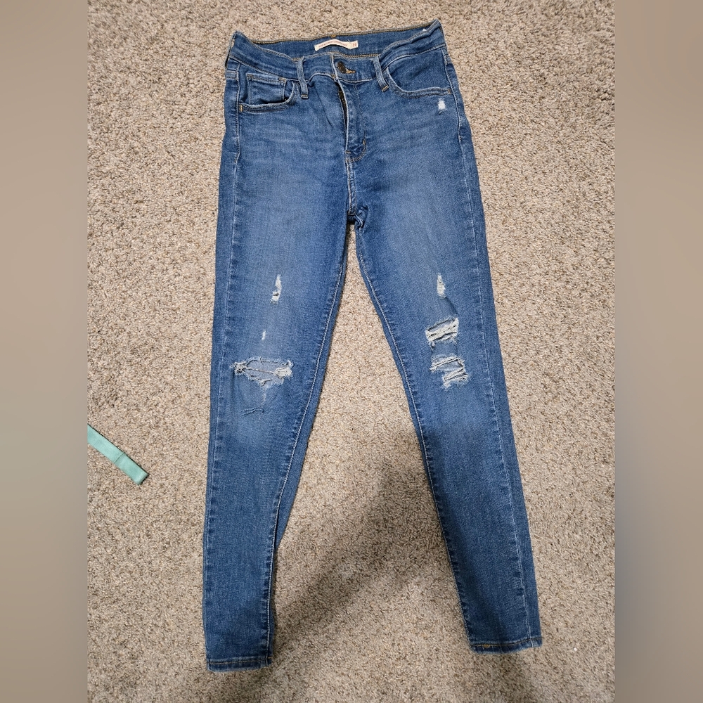 Levi's Distressed Blue Denim Jeans